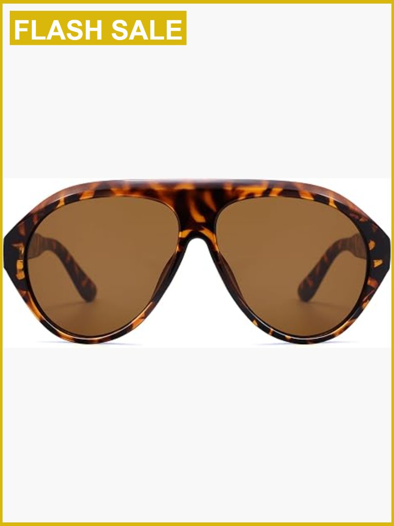 Bold Oversized Aviator Sunglasses For Women Uv400 Protection